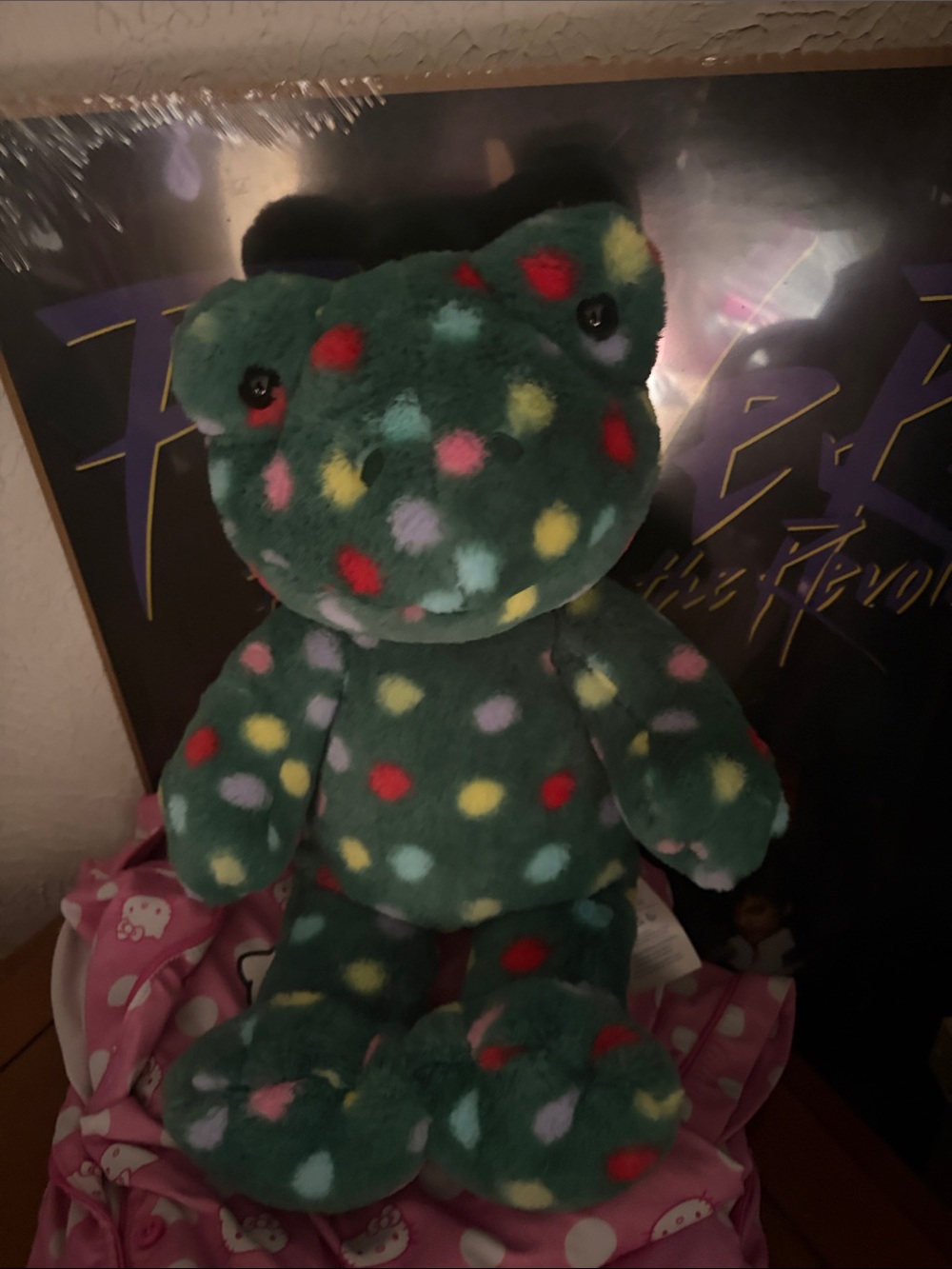 Build-A-Bear Green Polka Dot Frog Plush - Multicolor Spots